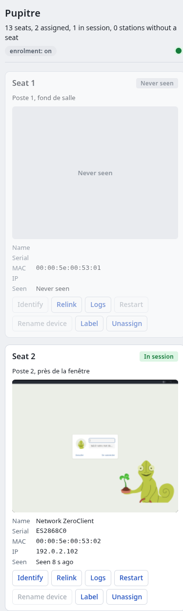 Console sur un écran de téléphone