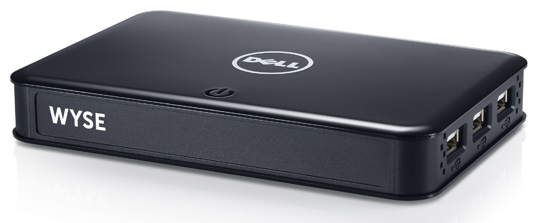 Le Wyse 1010 vu de l'autre côté : trois ports USB alignés