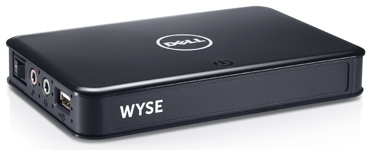 Le boîtier Dell Wyse 1010, côté interrupteur, prises son et USB